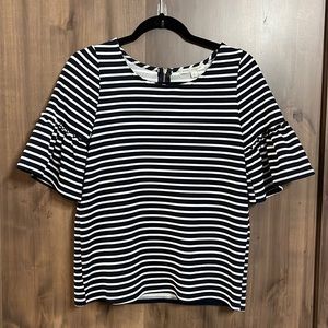 Navy/white striped blouse